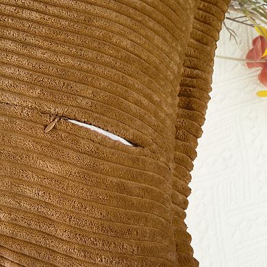 2 Pcs Corduroy Throw Pillow Covers Wide Bordered Cushion Case for Home Decorations 18 x 18 Inch