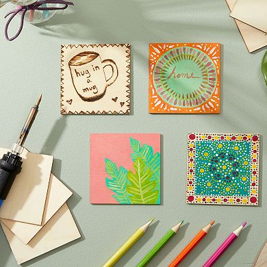 60 Pack Unfinished Wood Squares For Crafts, Blank Wood Pieces For Diy 3x3"