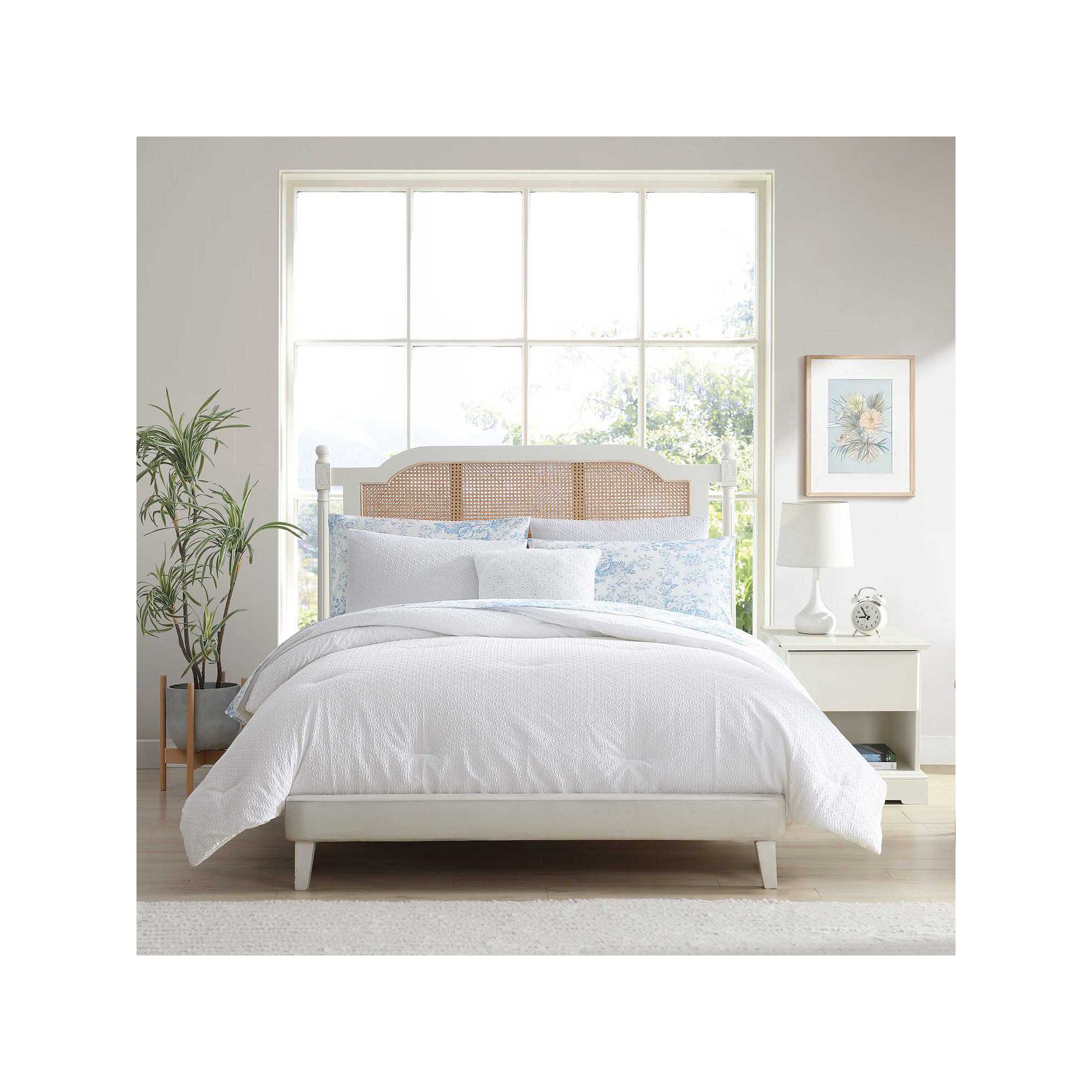 Laura Ashley Margaret Textured Comforter Set, White
