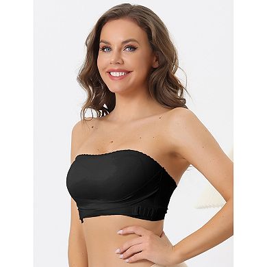 Women's Strapless Bras Wirefree Adjustable Straps Push-up Removable Pads Bralette