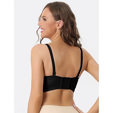 Women's Strapless Bras Wirefree Adjustable Straps Push-up Removable Pads Bralette
