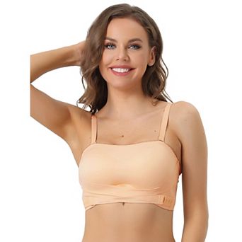 Women's Strapless Bras Wirefree Adjustable Straps Push-up Removable Pads Bralette
