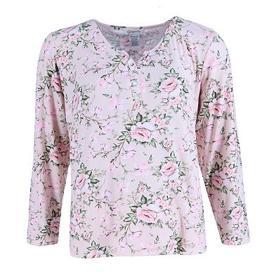 Gabriella Women's Long Sleeve & Pant Pink Floral Set