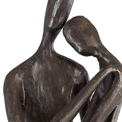 Large Couple Embracing Cast Iron Sculpture