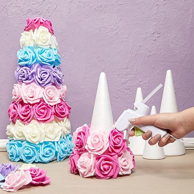 18 Pack Foam Cones For Crafts, Holiday Decorations, 5 Assorted Sizes (4.3-12")