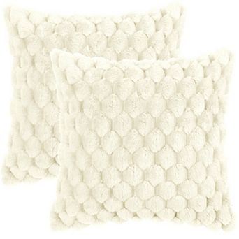 Pack Of 2 Soft Decorative Throw Pillow Covers Plush Cushion Pillowcase For Sofa 16" X 16"