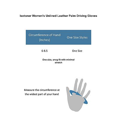 Isotoner Women's Unlined Leather Palm Small Driving Gloves