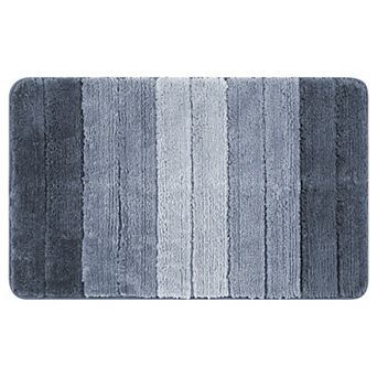 Microfiber Plush Striped Gradient Bath Mat with TPR Backing 16"x24"