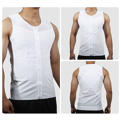 Men Body Slimming Tummy Shaper Underwear With Zipper Shapewear Polyester