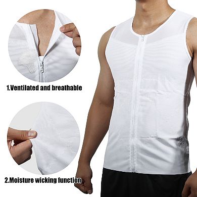 Men Body Slimming Tummy Shaper Underwear With Zipper Shapewear Polyester