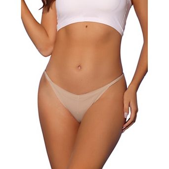Women's V-waisted Underwear Ruched Invisibles Breathable No Trace Thongs