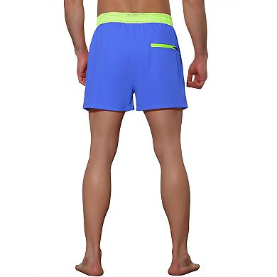 Men's Summer Drawstring Waist Solid Color Swim Shorts