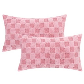 Pack Of 2 Decorative Throw Pillow Covers Cushion Covers Plush Pillowcases For Sofa 12" X 20"
