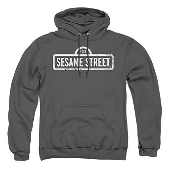 Sesame Street One Color Logo Adult Pull Over Hoodie