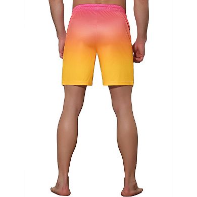 Men's Contrast Color Summer Beach Colorful Swimwear Shorts