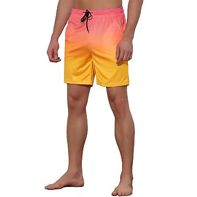 Men's Contrast Color Summer Beach Colorful Swimwear Shorts