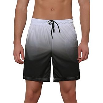 Men's Contrast Color Summer Beach Colorful Swimwear Shorts