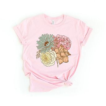 Colorful Flower Bouquet Short Sleeve Graphic Tee