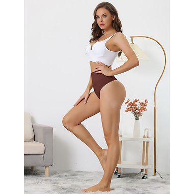 Women's High-Waisted Briefs Invisible Thong Stretchy Knickers Comfortable Underwear