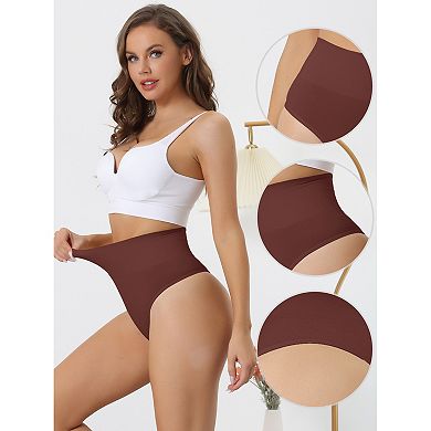 Women's High-Waisted Briefs Invisible Thong Stretchy Knickers Comfortable Underwear
