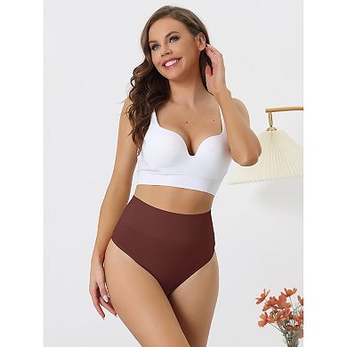 Women's High-Waisted Briefs Invisible Thong Stretchy Knickers Comfortable Underwear