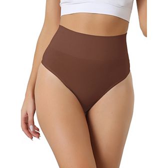 Women's High-waisted Briefs Invisible Thong Stretchy Knickers Comfortable Underwear