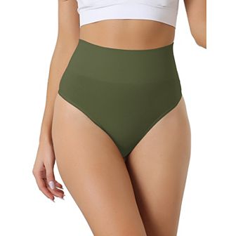 Women's High-Waisted Briefs Invisible Thong Stretchy Knickers Comfortable Underwear