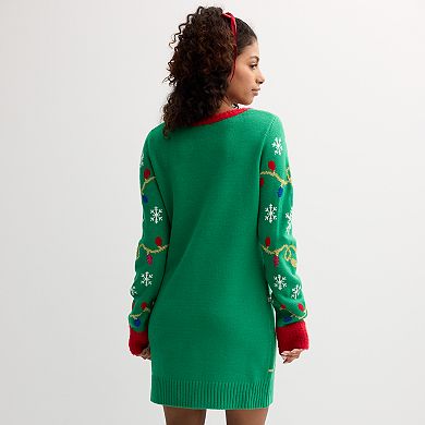 Women's Jollidays Long Sleeve Garland Mini Sweaterdress