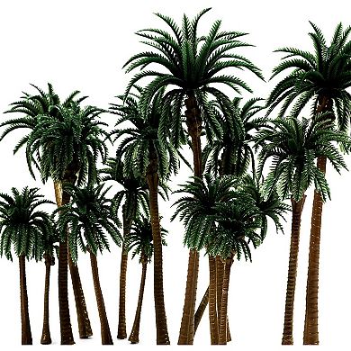 Miniature Model Palm Trees For Dioramas, Diy Crafts (5 Sizes, 15 Pieces)