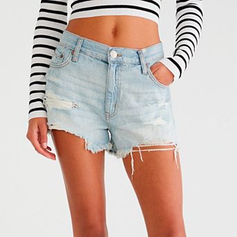 Juniors' Aeropostale High Rise Light Destroy Shorty