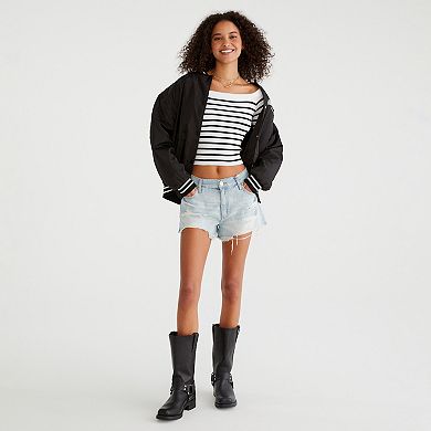 Juniors' Aeropostale High Rise Light Destroy Shorty