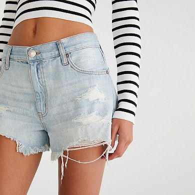 Juniors' Aeropostale High Rise Light Destroy Shorty
