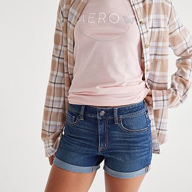 Juniors' Aeropostale High Rise Dark Denim Shorts