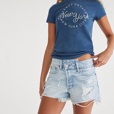 Juniors' Aeropostale High Rise Light Crossover Shorts