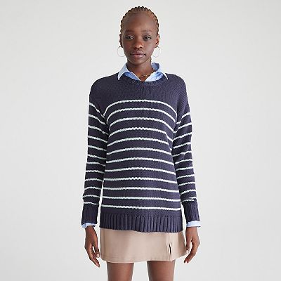 Juniors' Aeropostale Stripe Oversized Crew Neck Sweater