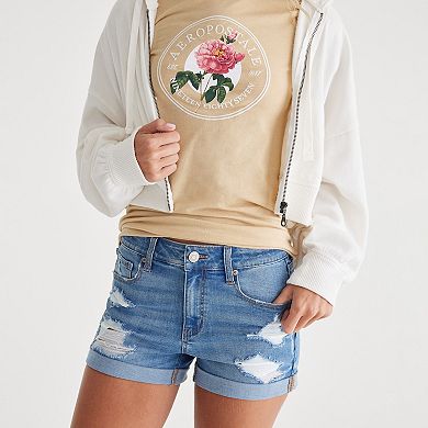Juniors' Aeropostale High Rise Medium Destroy Shorts