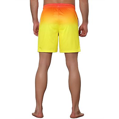 Men's Drawstring Waist Colorful Pattern Hawaiian Swim Board Shorts