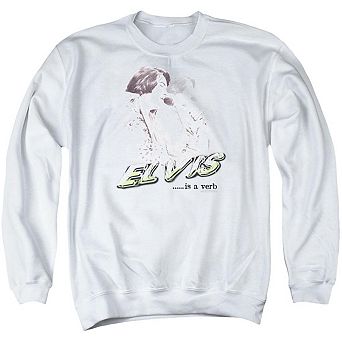 Elvis Presley Elvis Is A Verb Adult Crewneck Sweatshirt