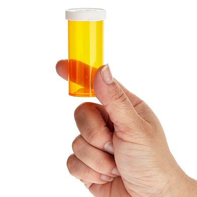 50 Pcs Empty Pill Bottles With Caps Prescription Pharmacy Vial 8 Dram Containers