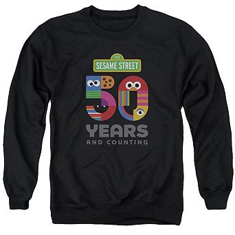 Sesame Street 50 Years Logo Adult Crewneck Sweatshirt