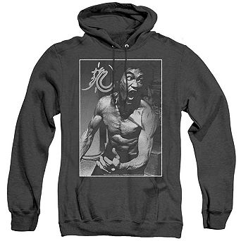 Bruce Lee Focused Rage Adult Heather Hoodie