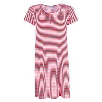 Women's Striped Henley Nightgown
