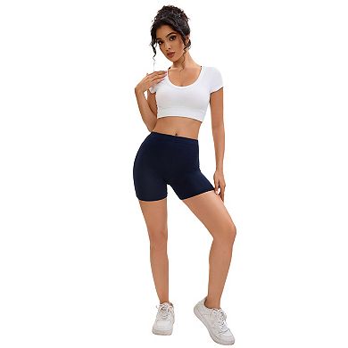 Women's Mid-Thigh Boxer Underwear Full Coverage Soft Stretch Boyshorts Panties
