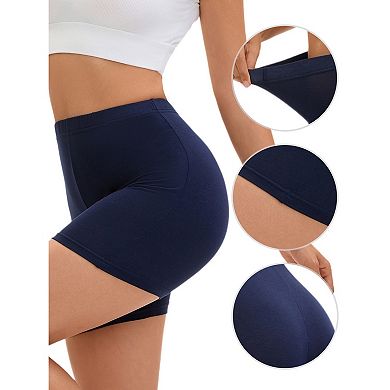 Women's Mid-Thigh Boxer Underwear Full Coverage Soft Stretch Boyshorts Panties