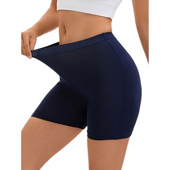 Women's Mid-thigh Boxer Underwear Full Coverage Soft Stretch Boyshorts Panties