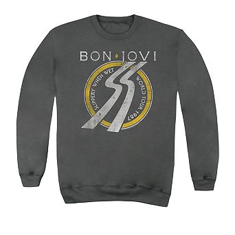 Bon Jovi Slippery When Wet World Tour Adult Crewneck Sweatshirt