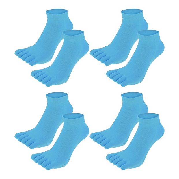 6 Pairs Five Toe Athletic Ankle Socks For Men - Low Cut, Breathable Cotton Blend, Multicolor (Sizes 7-11)