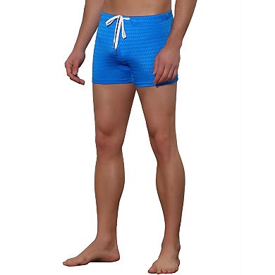 Men's Solid Color Drawstring Waist Summer Beach Pool Swim Trunks