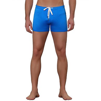 Men's Solid Color Drawstring Waist Summer Beach Pool Swim Trunks