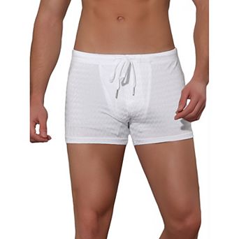 Men's Solid Color Drawstring Waist Summer Beach Pool Swim Trunks
